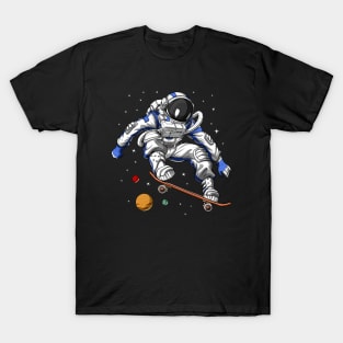 Space Astronaut Skateboarding T-Shirt